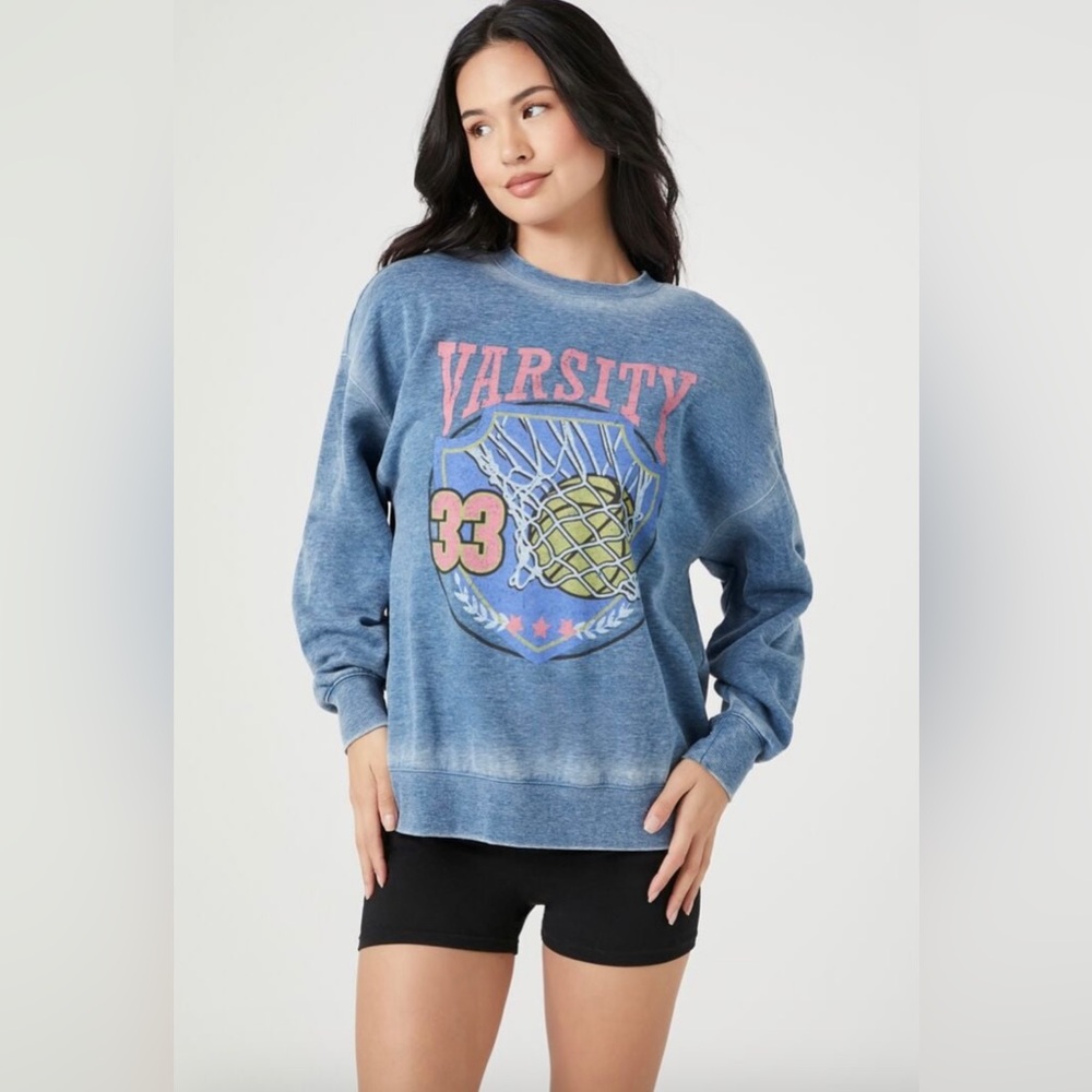 Fleece Varsity Graphic Pullover